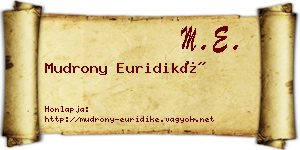Mudrony Euridiké névjegykártya